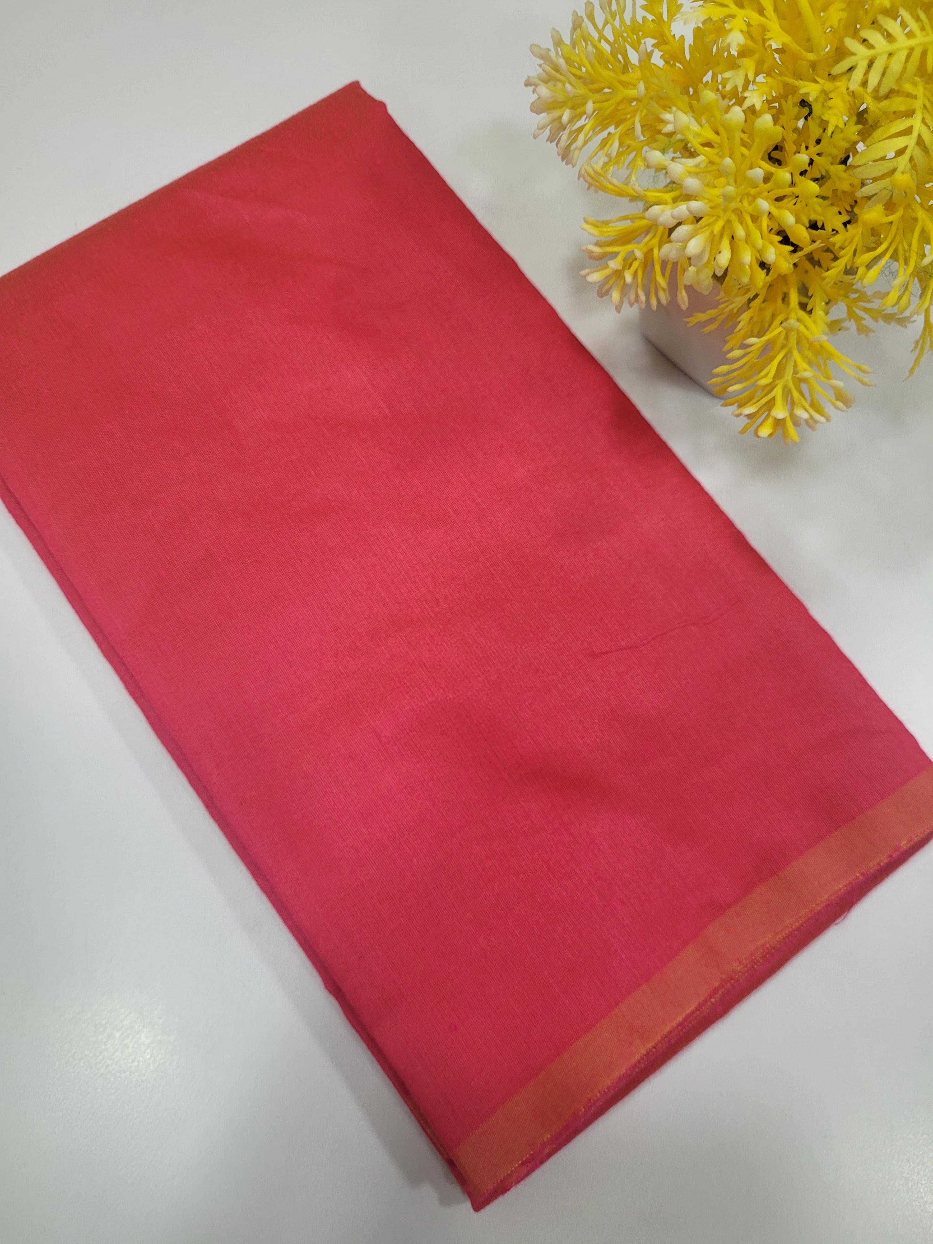Dual Tone Orange Handloom Silk Cotton Unstitched Salwar Set with Brocade Shawl – 3PC Function Wear