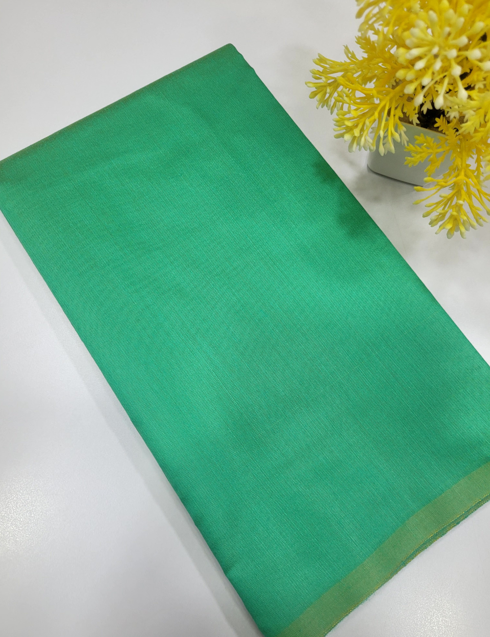 Classic Green Handloom Silk Cotton 3pc Salwar Set – Traditional Brocade Dupatta | Unstitched Fabric