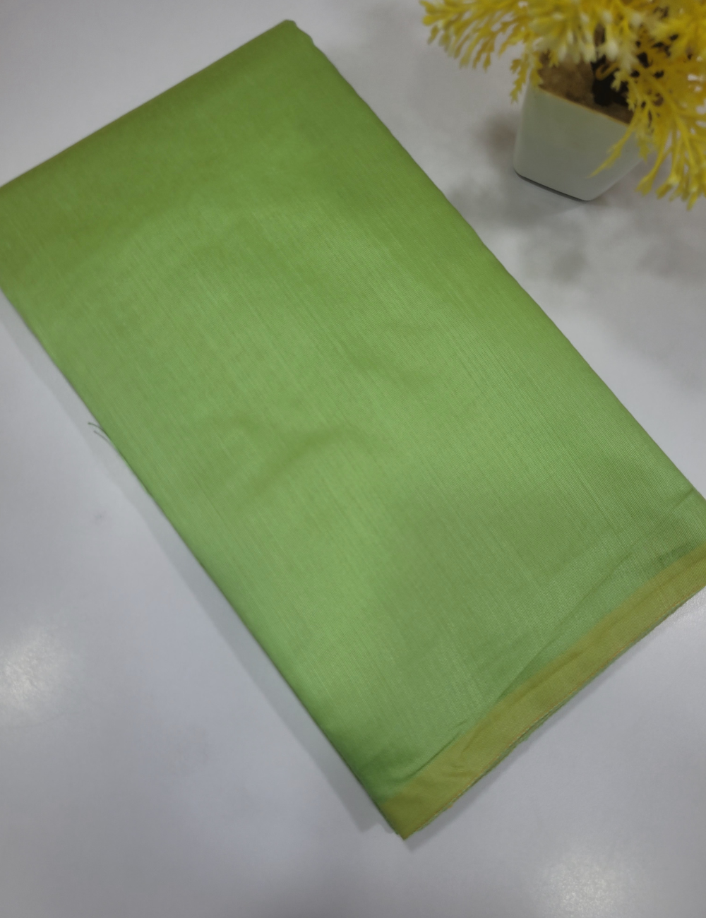 Parrot Green Handloom Silk Cotton 3pc Salwar Set – Traditional Brocade Dupatta | Unstitched Material