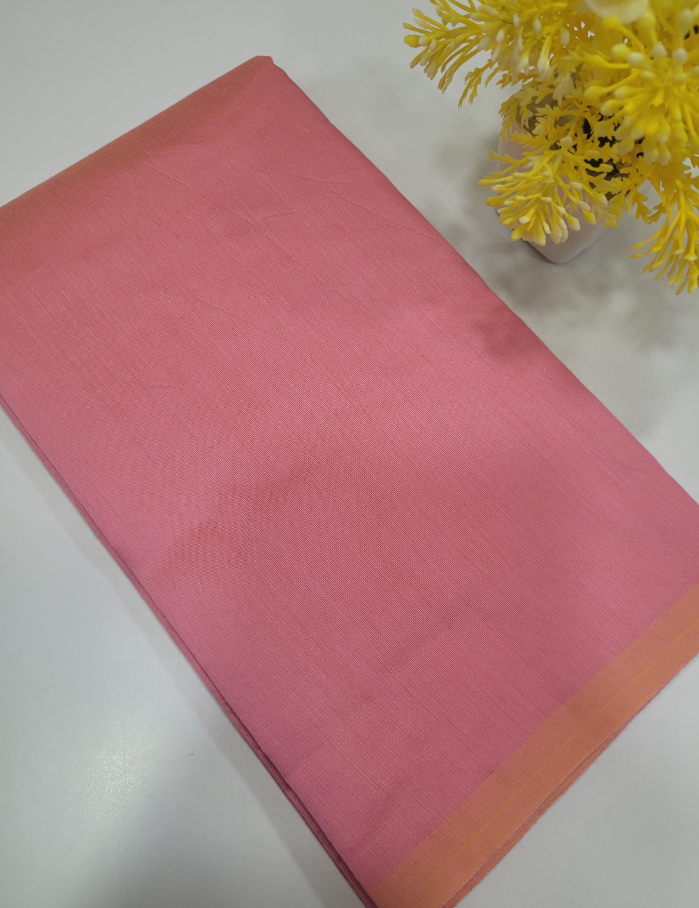 Baby Pink Handloom Silk Cotton 3pc Salwar Set – Soft Brocade Dupatta | Unstitched Fabric