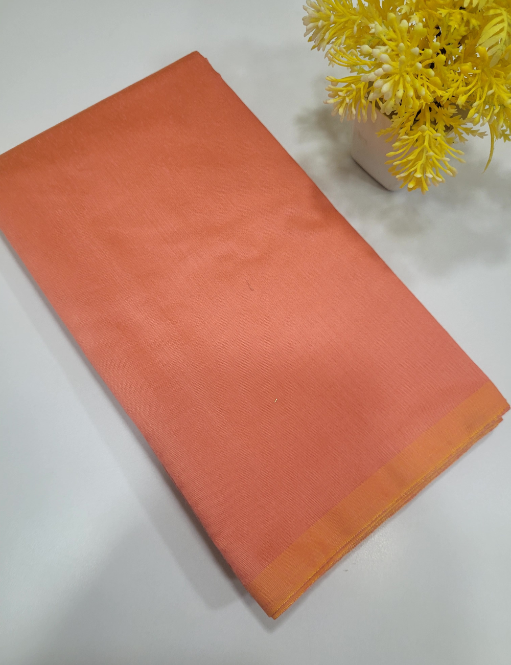 Peach Colour Handloom Silk Cotton 3pc Salwar Set – Rich Brocade Dupatta | Unstitched Fabric