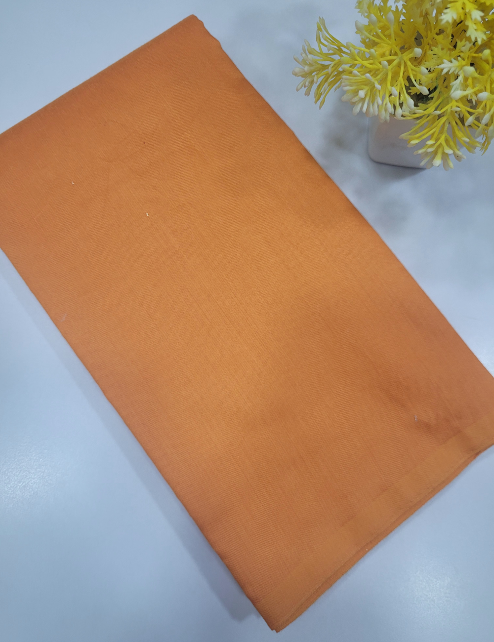 Vibrant Orange Handloom Silk Cotton 3pc Salwar Set – Brocade Dupatta | Unstitched Fabric
