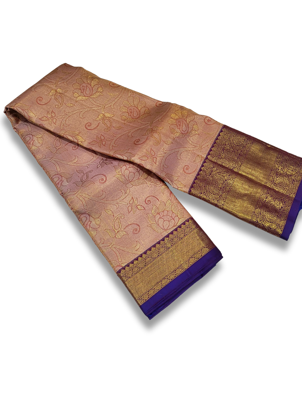 Onion Pink & Violet Bridal Kanchipuram Silk Saree – Handloom Elegance with Silkmark