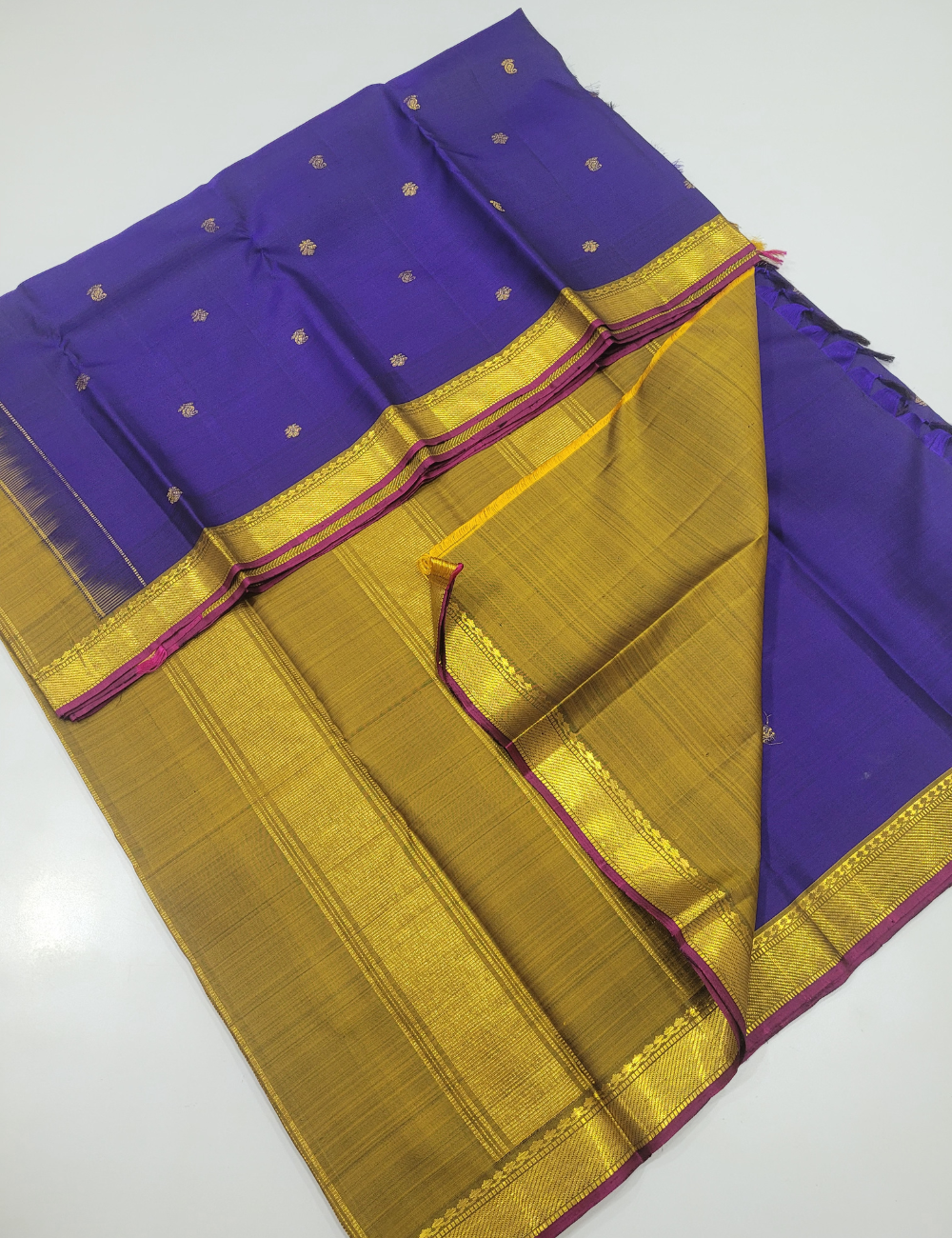 Royal Blue with Meganthy Magic – Handloom Kanchi Pure Silk Saree