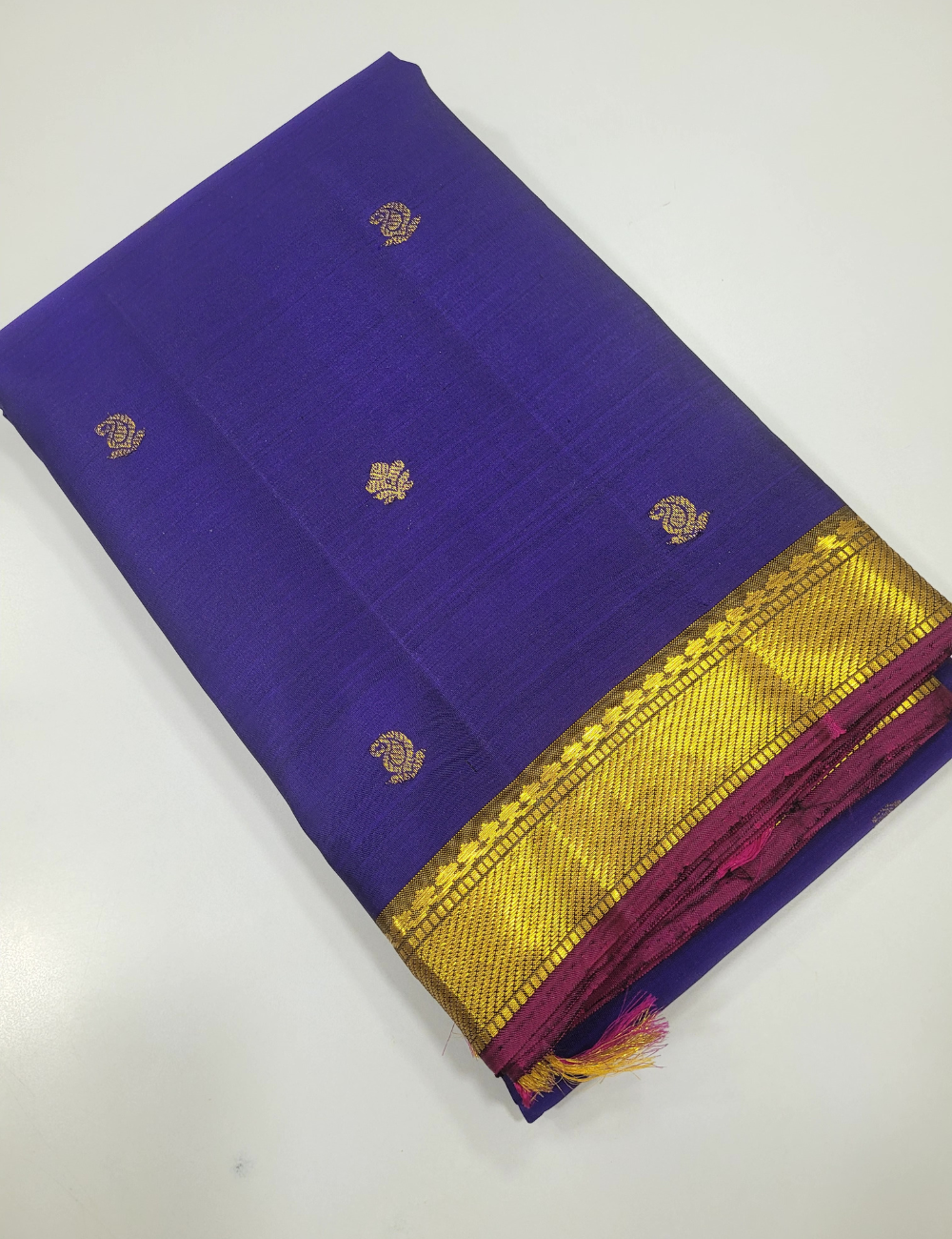 Royal Blue with Meganthy Magic – Handloom Kanchi Pure Silk Saree