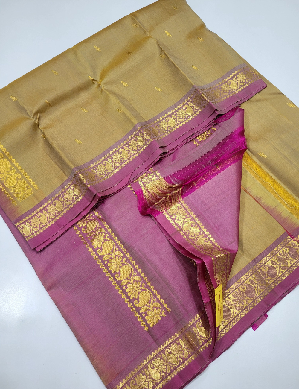 Olive Gold Kanchi Silk Saree