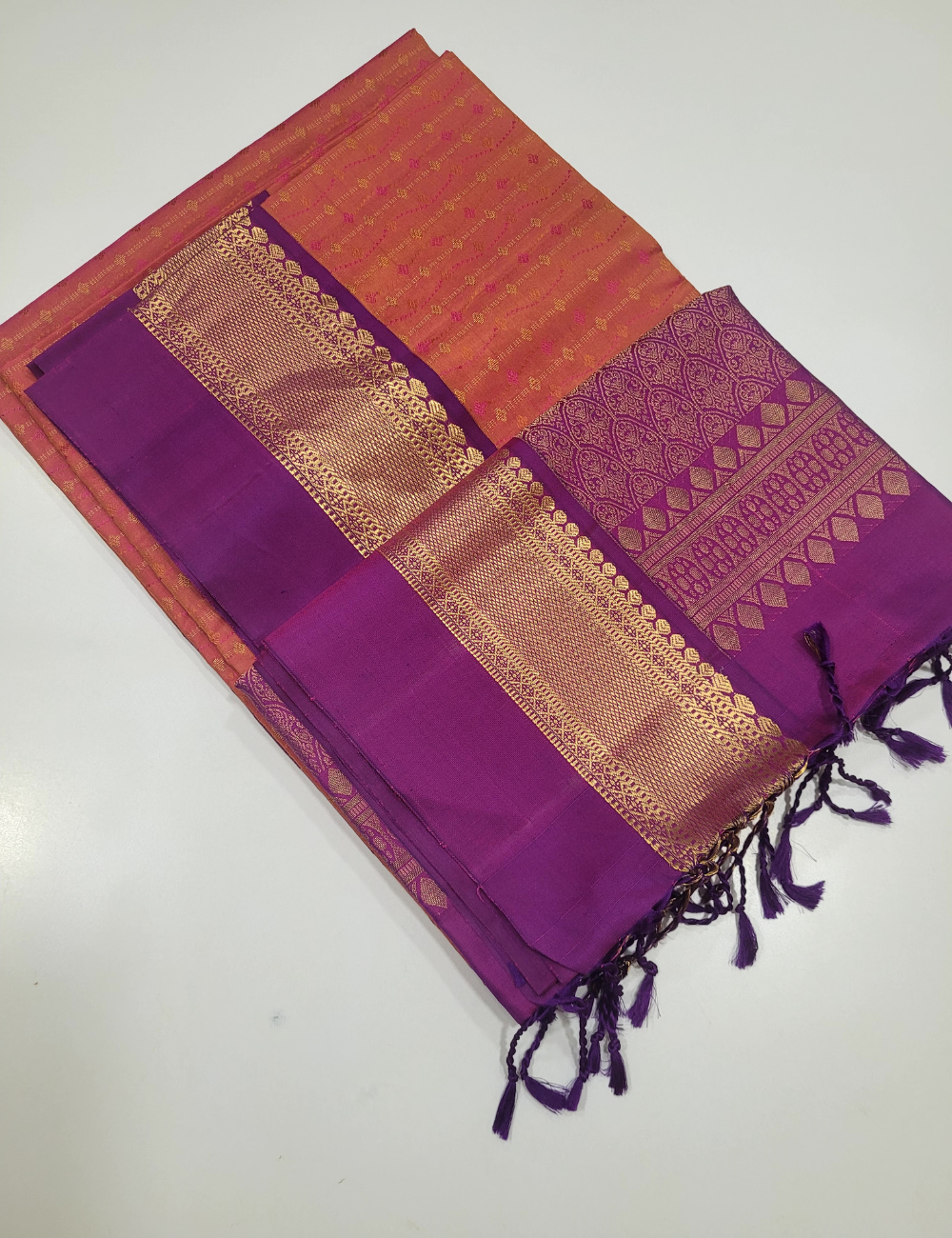 Orange Full Brocade Soft Silk Saree