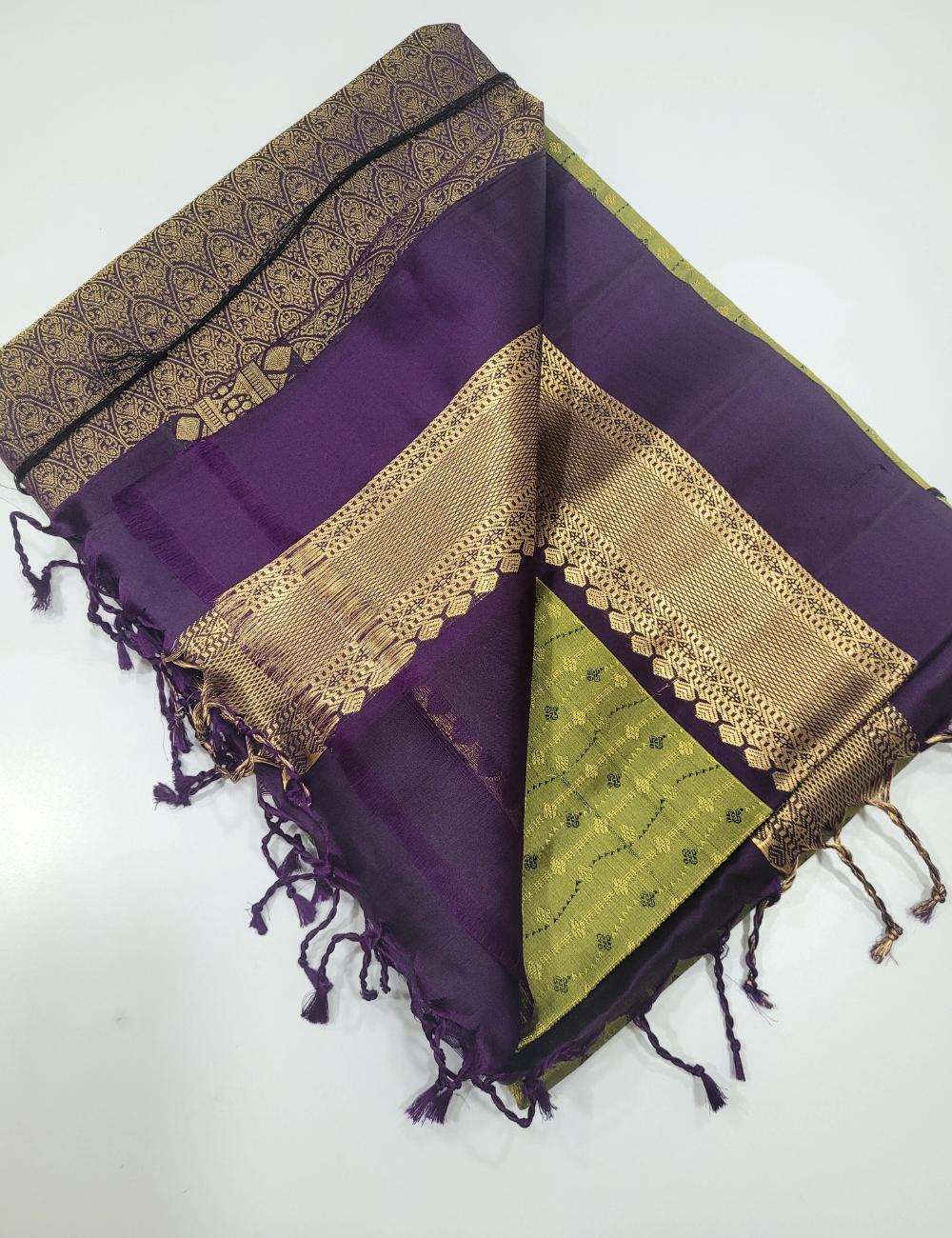Meganthi Green Floral Brocade Soft Silk Saree