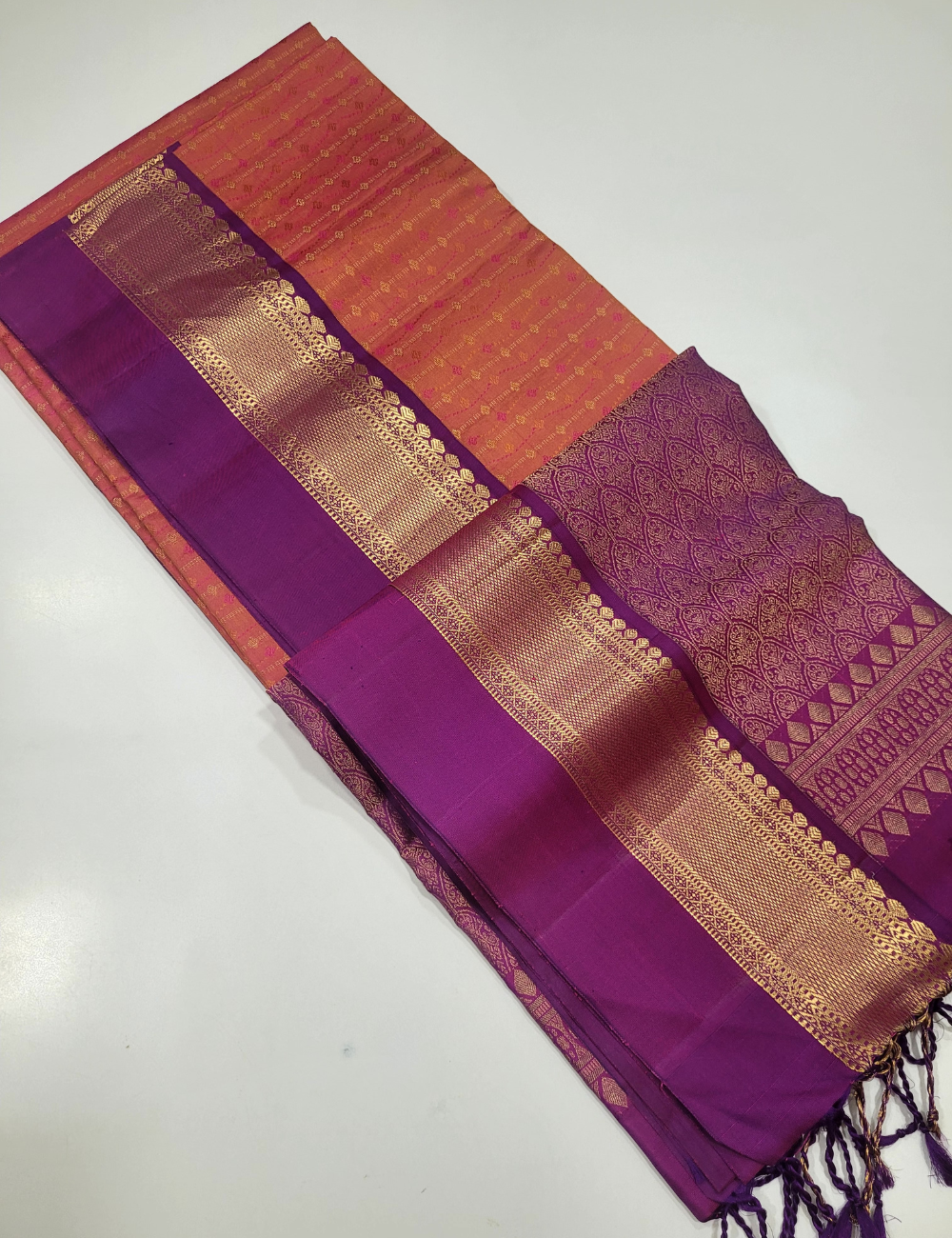 Orange Full Brocade Soft Silk Saree