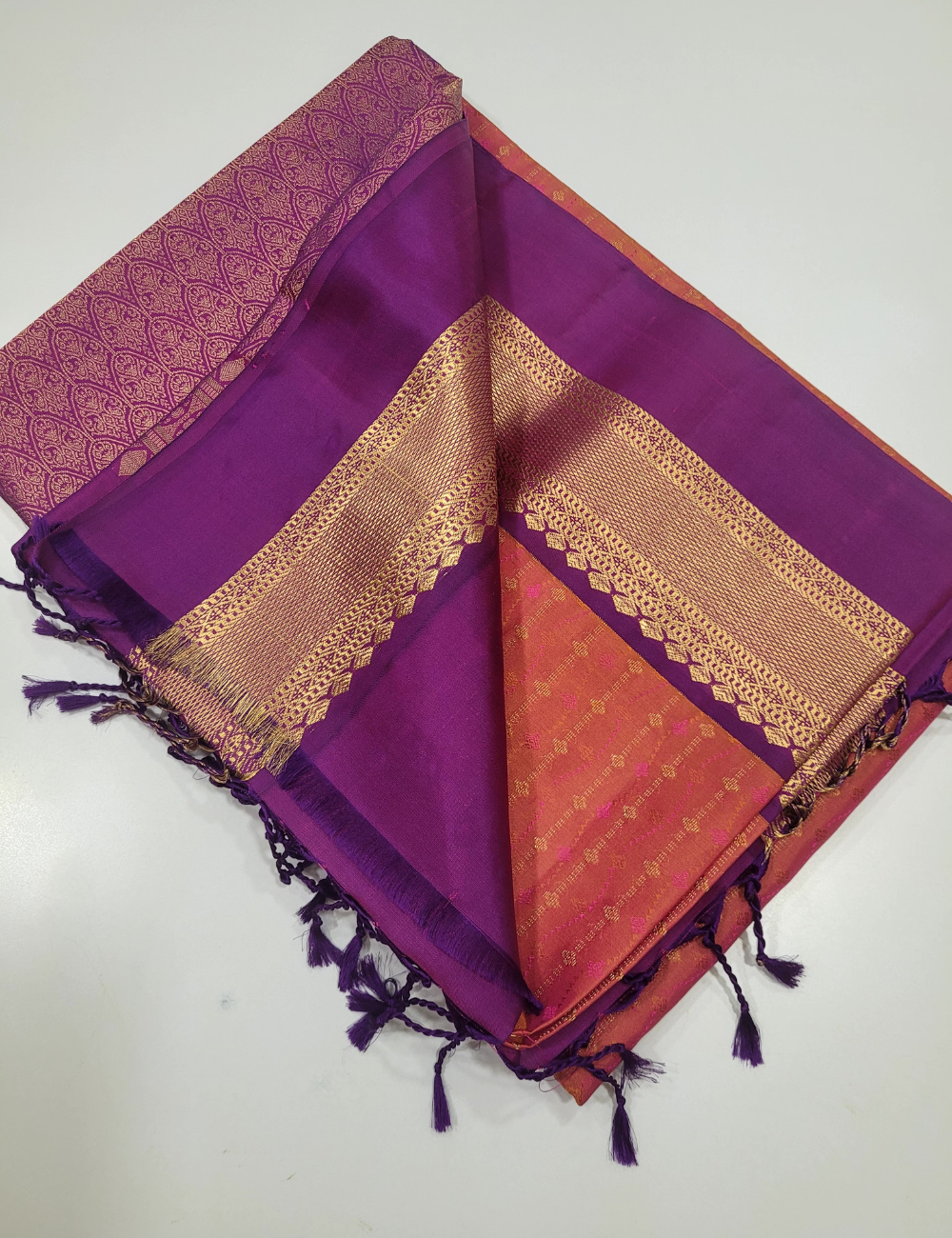 Orange Full Brocade Soft Silk Saree