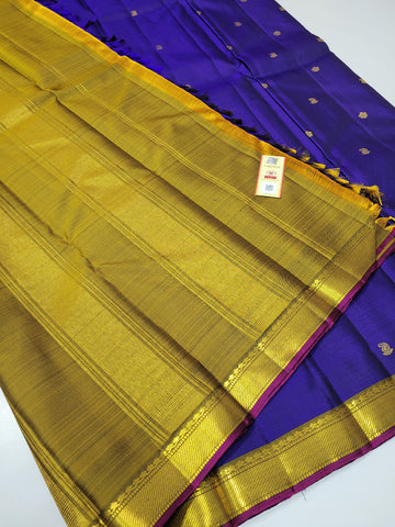 Royal Blue with Meganthy Magic – Handloom Kanchi Pure Silk Saree
