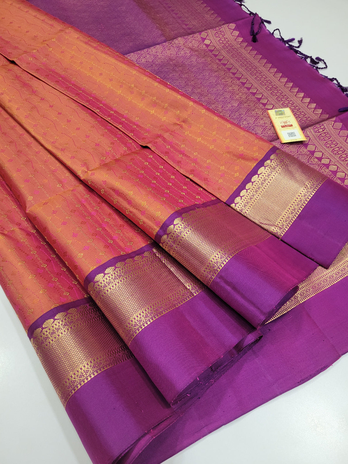 Orange Full Brocade Soft Silk Saree