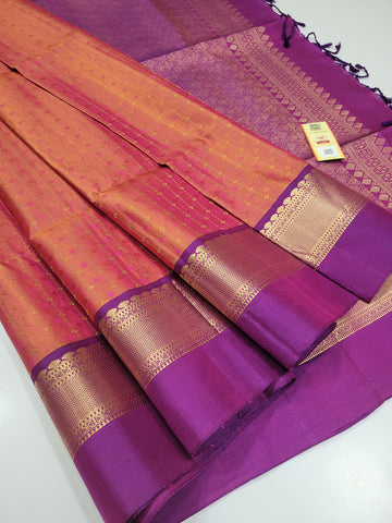 Orange Full Brocade Soft Silk Saree