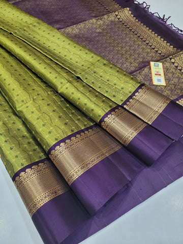 Light Green  Full Brocade Soft Silk Saree