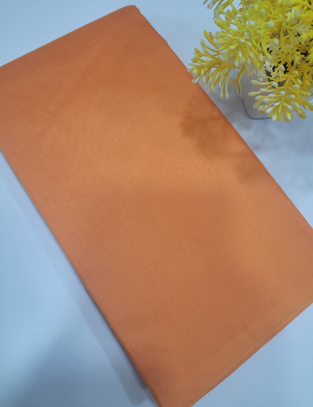 Bright Orange Handloom Silk Cotton 3pc Salwar Set – Zari Brocade Dupatta | Unstitched Material