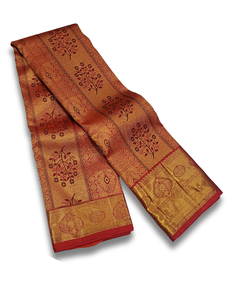 Bridal Maroon Kanchipuram Silk Saree – Handloom | 1g Gold Zari | Mono Colour