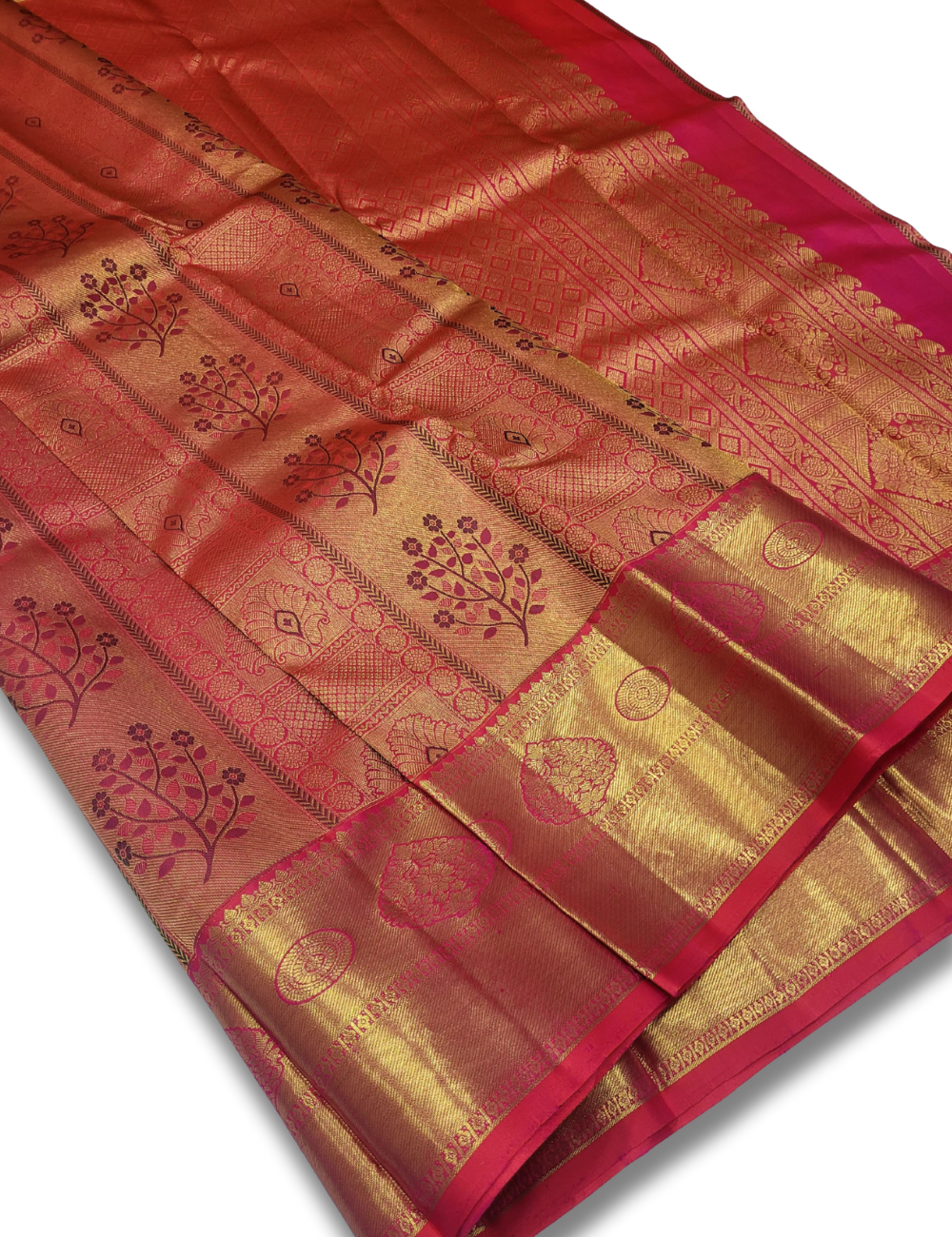 Bridal Maroon Kanchipuram Silk Saree – Handloom | 1g Gold Zari | Mono Colour