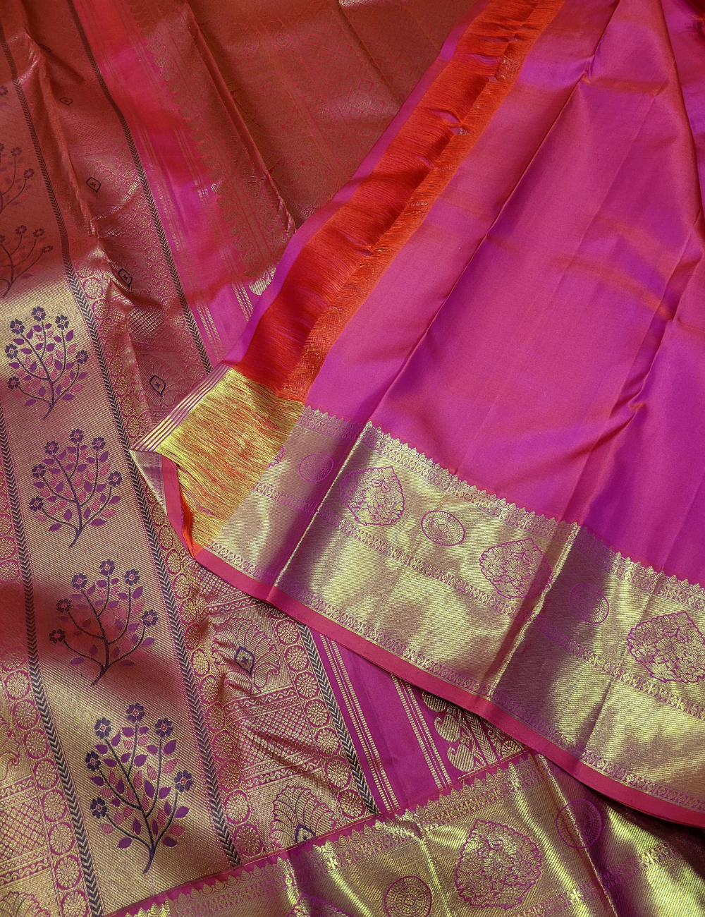 Bridal Maroon Kanchipuram Silk Saree – Handloom | 1g Gold Zari | Mono Colour