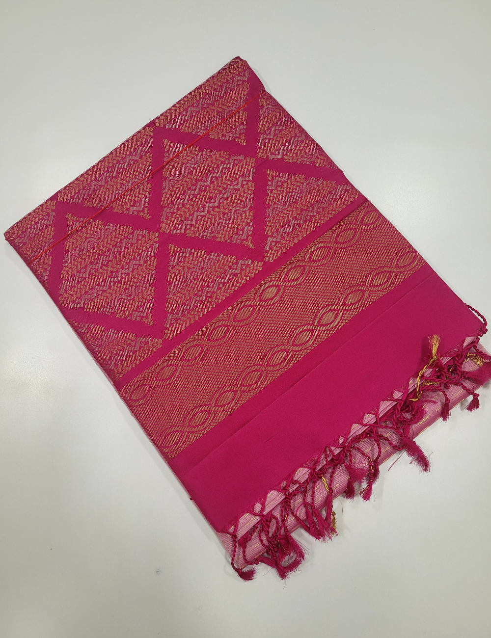 "Light & Dark Pink Handloom Soft Silk Saree with Silk Mark"