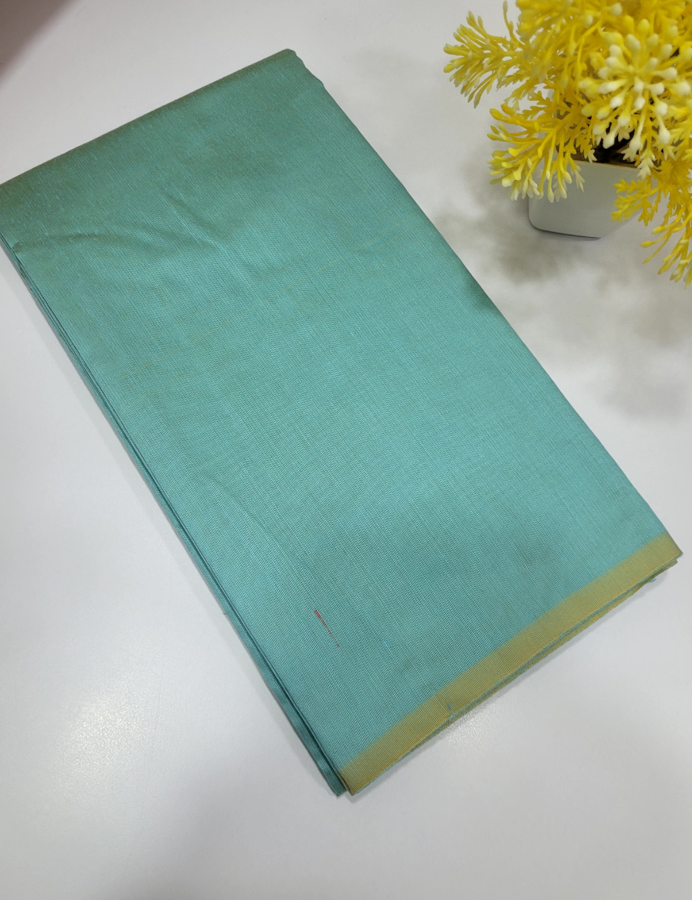 Dual Tone Sea Blue Handloom Silk Cotton 3pc Salwar Set – Brocade Shawl | Unstitched Fabric