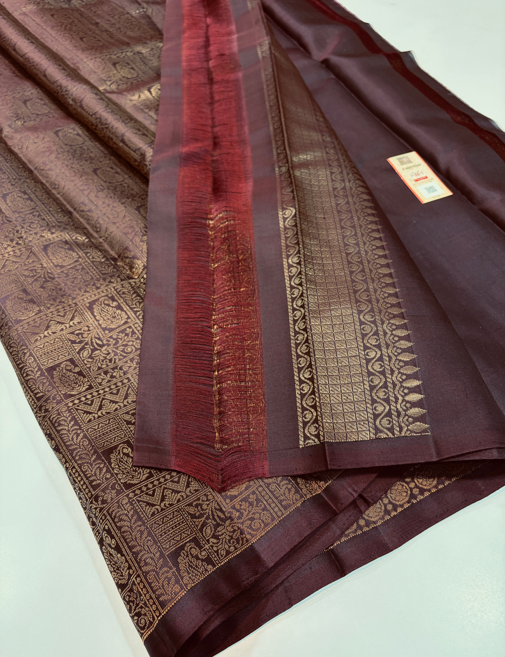 Coffee Brown Full Brocade Soft Silk Saree – Monotone Pallu & Blouse  🤎✨ Product Description: