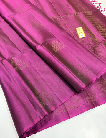 Purple Neam Jari Putta Weaves Handloom Pure Soft Silk Saree with Silk Mark