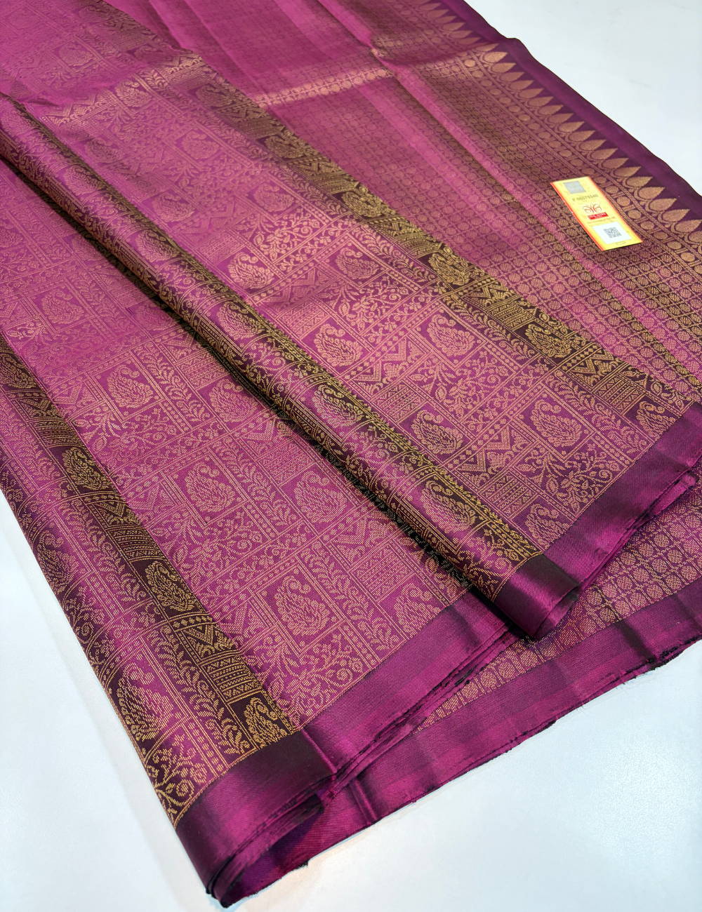 Magenta Purple Full Brocade Soft Silk Saree – Monotone Pallu & Blouse