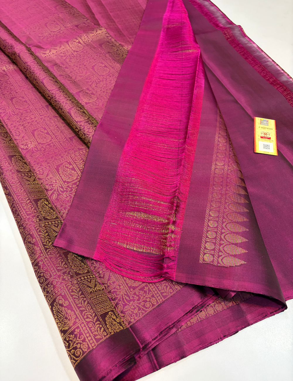 Magenta Purple Full Brocade Soft Silk Saree – Monotone Pallu & Blouse