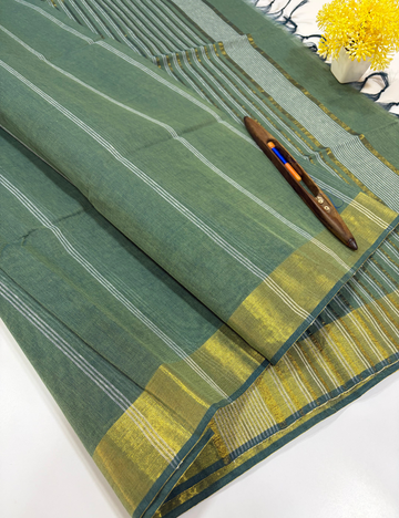 Forest Moss Green with Antique Gold Border