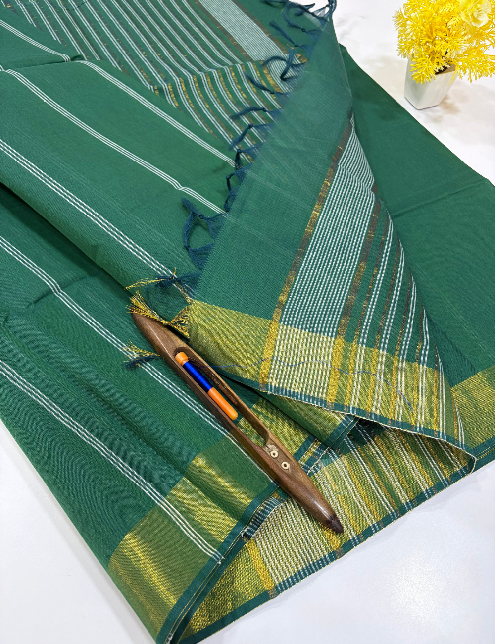 Deep Emerald Green with Classic Gold Border