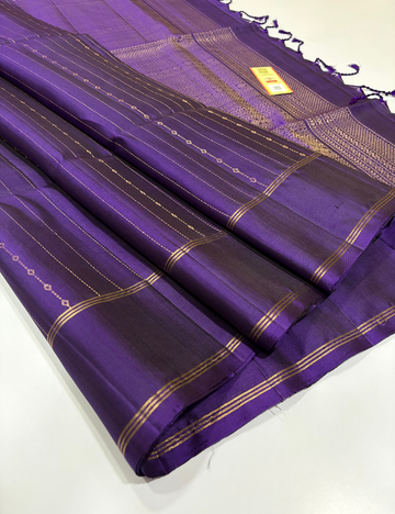 Violet Borderless SilkMark Certified Handloom Pure Soft Silk Saree with Monotone Blouse – Vairaoosi Design