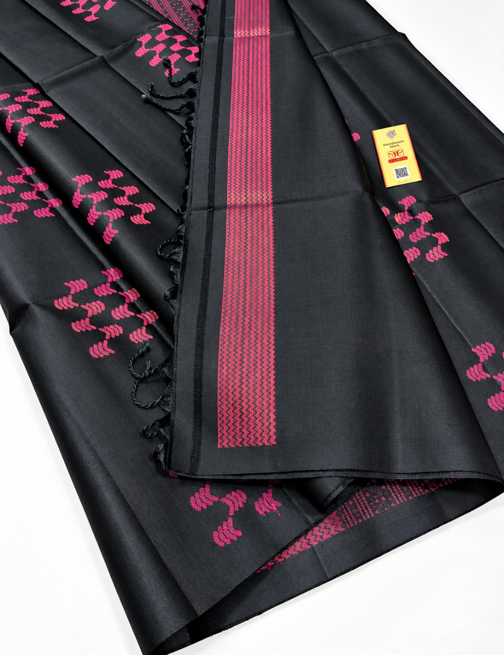Black Borderless Neam Jari Pure Softsilk Saree